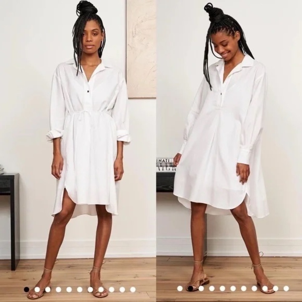 La Ligne Franca cotton blend shirtdress white large